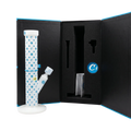 Cookies Cookie V Straight Glass Water Pipe – White & Blue