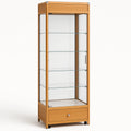 Gold Glass Display Cabinet with LED Lights