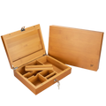 Premium Bamboo Wood Safe Box – Lock & Key Secure Storage