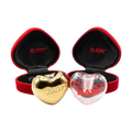 RAW Heart-Shaped Glass Ashtray with Red Gift Case – Gold & Clear